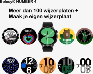 Belesy NUMBER 4 Smartwatch Zilver Staal Milanees