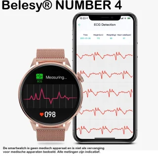 Belesy NUMBER 4 Smartwatch Zilver Staal Milanees