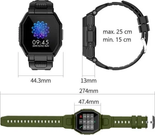 Belesy OCTA Smartwatch Zwart 1.54 inch