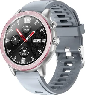 Belesy Pink Serie Smartwatch Dames Zilver Roze Grijs