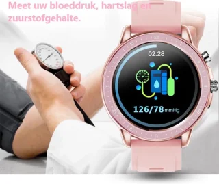 Belesy Pink Serie Smartwatch Dames Zilver Roze Grijs