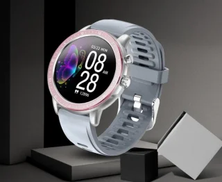 Belesy Pink Serie Smartwatch Dames Zilver Roze Grijs