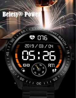 Belesy POWER Smartwatch Staal Zwart