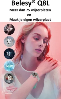 Belesy Q8LG 2022 Smartwatch Rosé Goud Staal