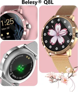 Belesy Q8LG 2022 Smartwatch Rosé Goud Staal