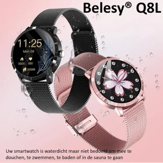 Belesy Q8LG 2022 Smartwatch Rosé Goud Staal