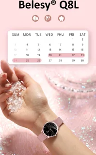 Belesy Q8LG 2022 Smartwatch Rosé Goud Staal