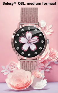 Belesy Q8LG 2022 Smartwatch Rosé Goud Staal