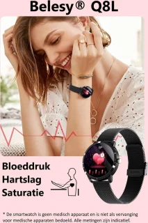 Belesy Q8LG 2022 Smartwatch Rosé Goud Staal