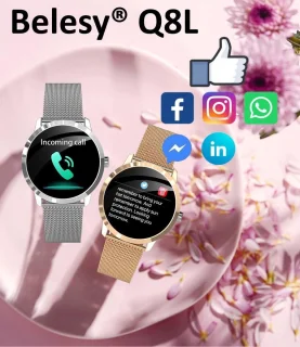 Belesy Q8LG 2022 Smartwatch Rosé Goud Staal