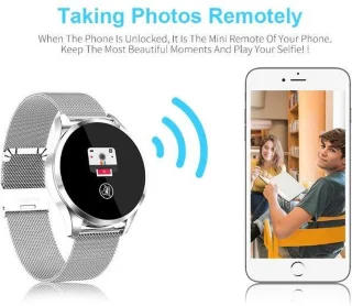 Belesy Q9 2021 Smartwatch Milanees Staal Zilver