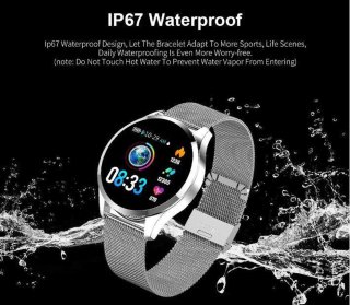 Belesy Q9 2021 Smartwatch Milanees Staal Zilver