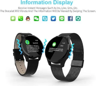 Belesy Q9 2021 Smartwatch Milanees Staal Zilver