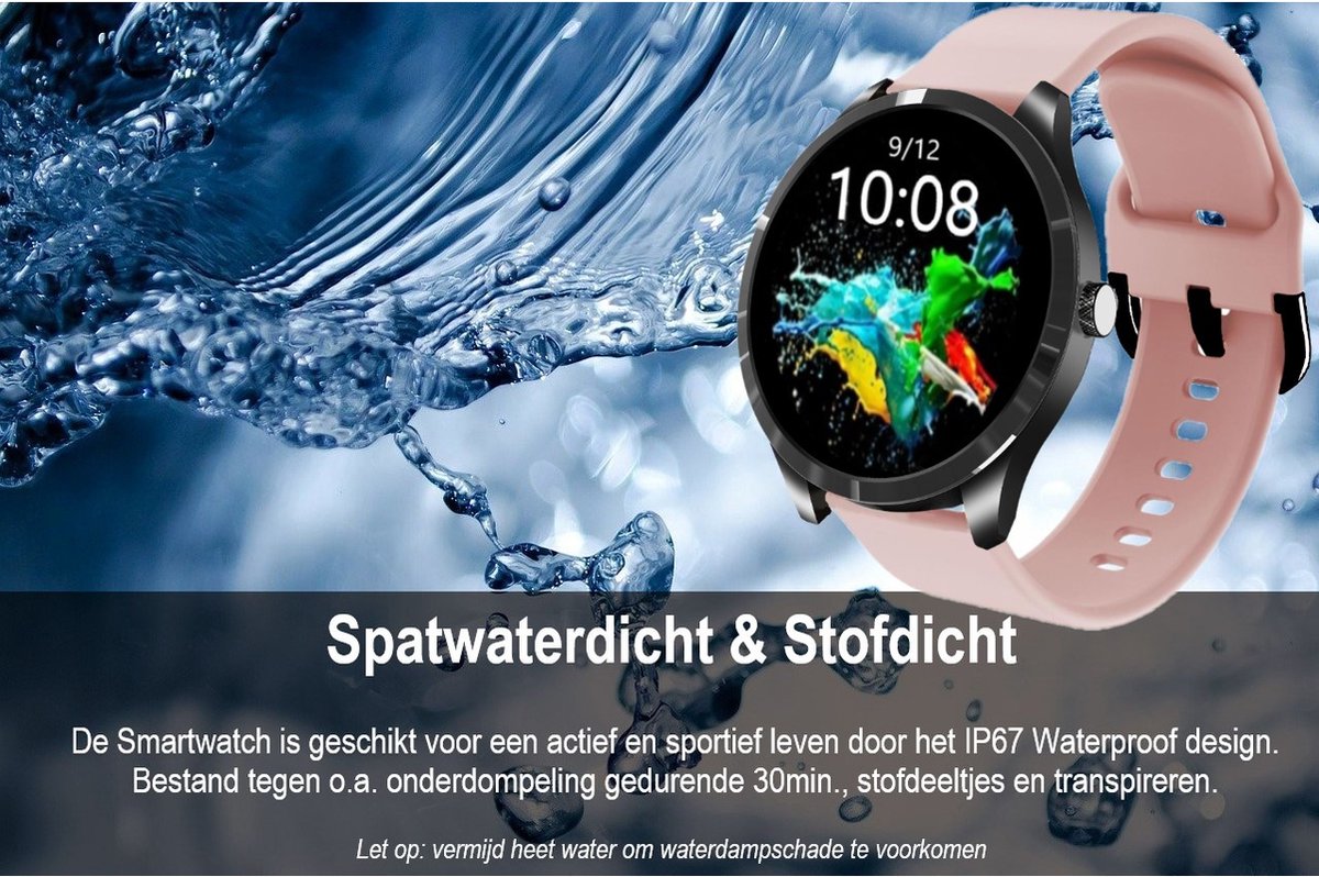 Belesy Q9 Pro Smartwatch Unisex Zwart Roze