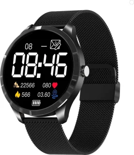Belesy Q9 Pro Smartwatch Zwart Staal 1.28 inch