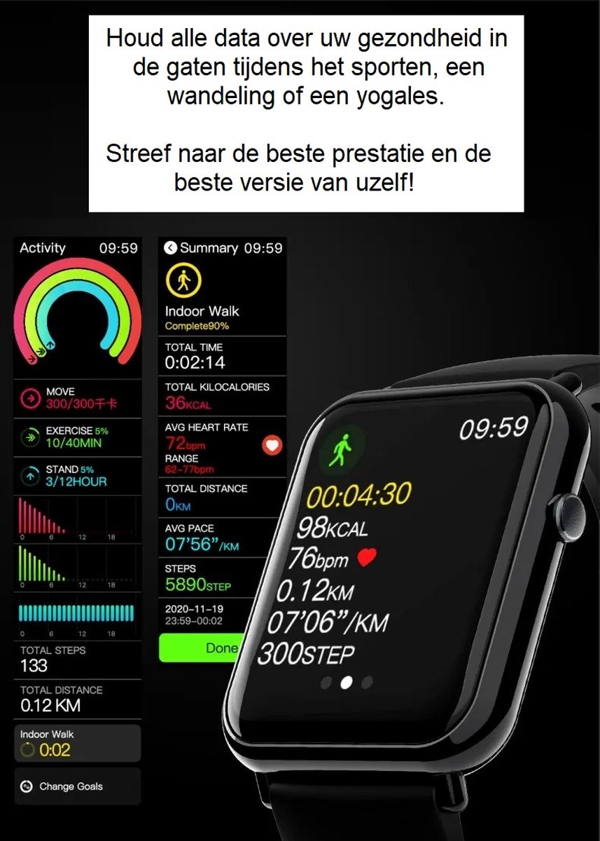Belesy QUOTE Smartwatch Paars Goud 1.69 inch