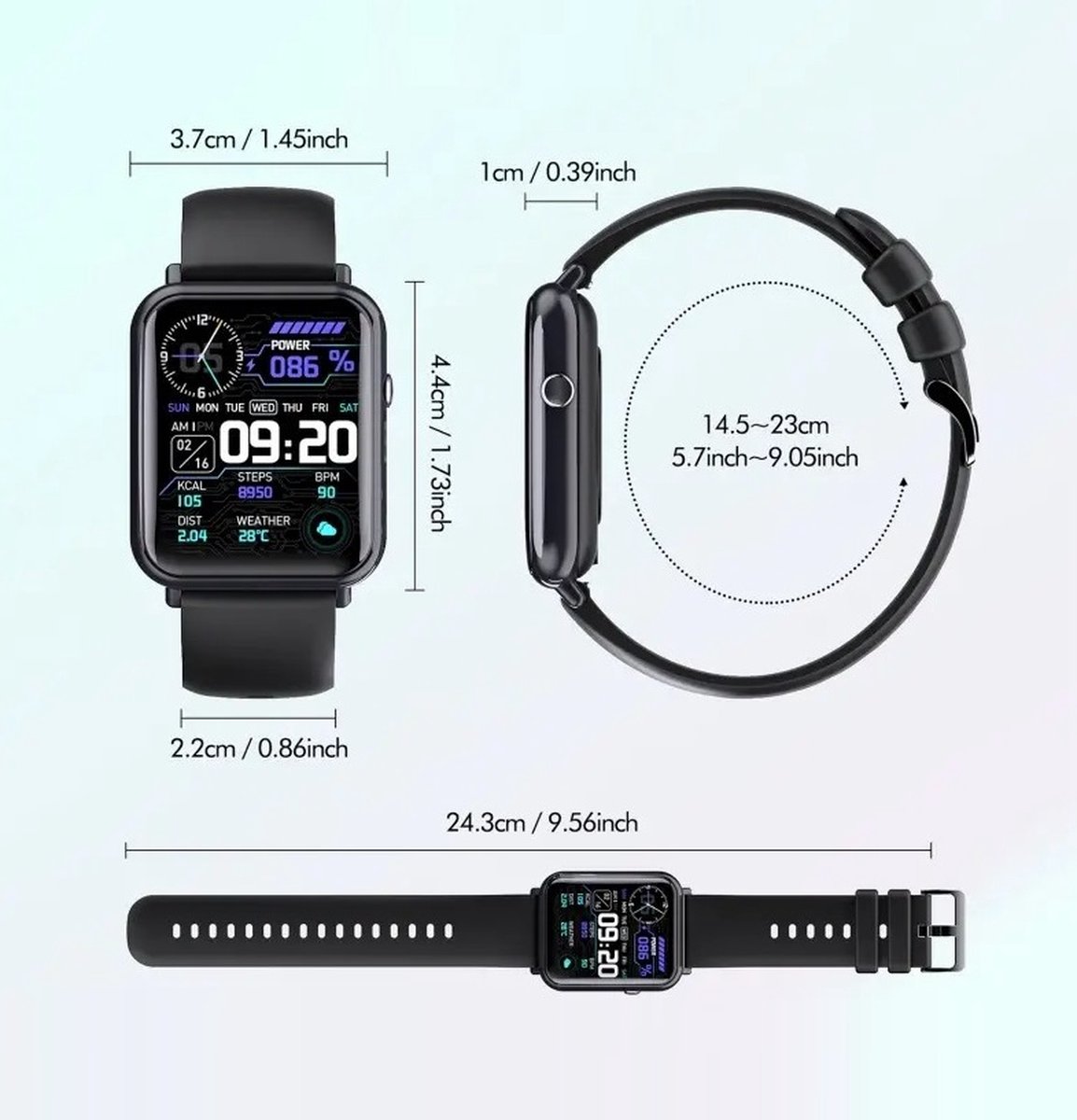 Belesy QUOTE Smartwatch Paars Goud 1.69 inch