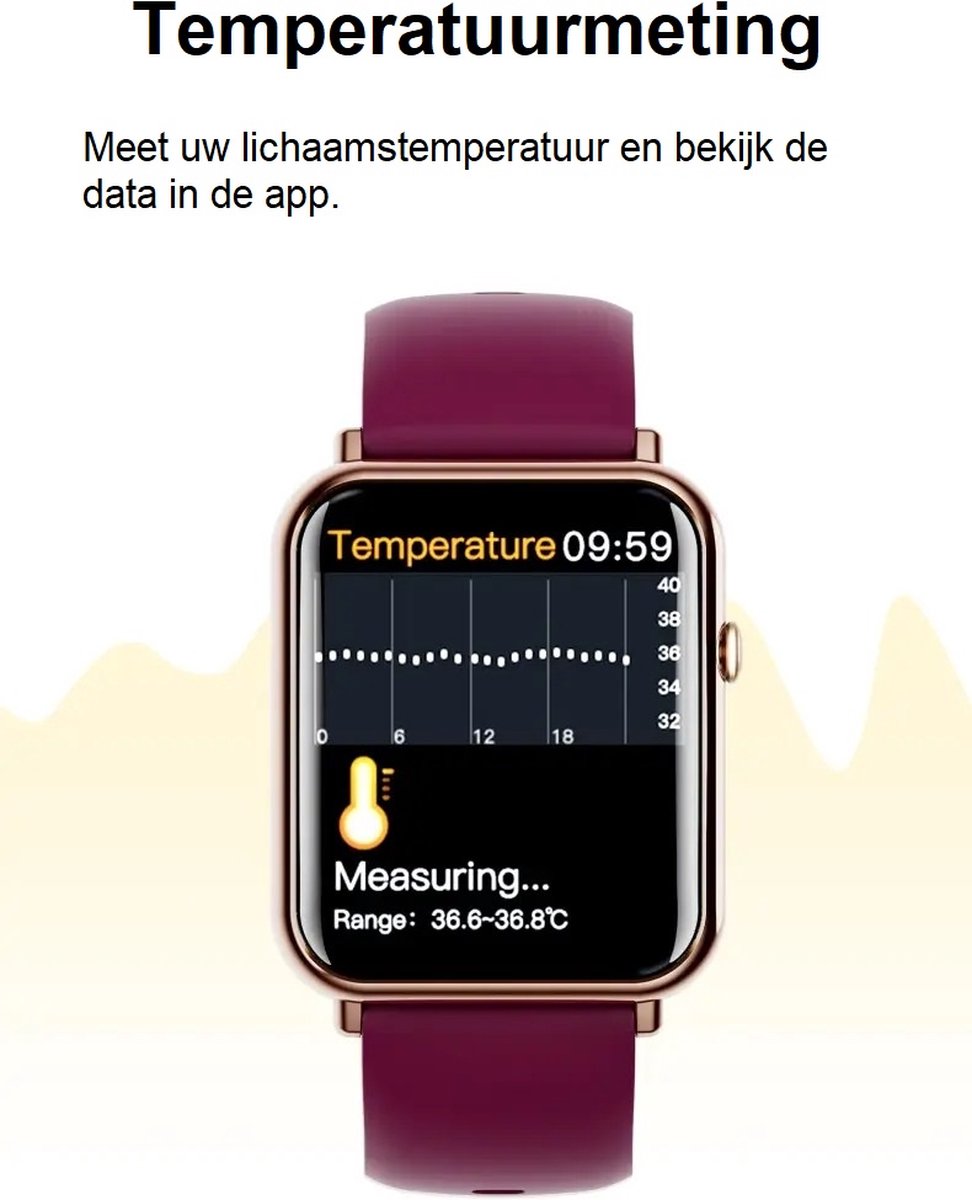 Belesy QUOTE Smartwatch Paars Goud 1.69 inch