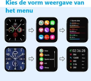 Belesy Retina X Smartwatch Zwart Siliconen 1.78 inch