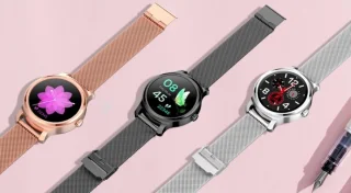 Belesy SMART smartwatch dames en heren goud roze siliconen