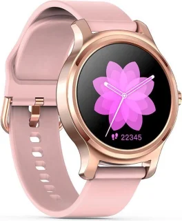 Belesy SMART smartwatch dames en heren goud roze siliconen