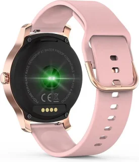 Belesy SMART smartwatch dames en heren goud roze siliconen