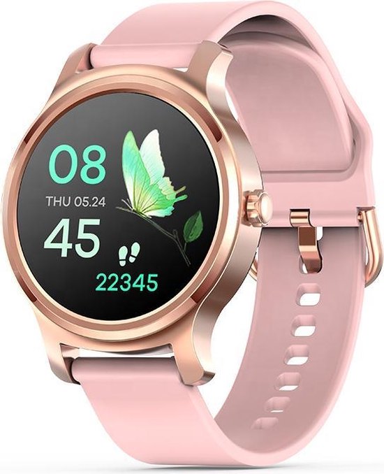 Belesy SMART smartwatch dames en heren goud roze siliconen review