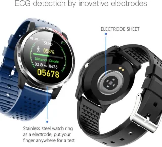 Belesy Tachy Smartwatch Unisex Zilver Blauw Siliconen 1.3 inch