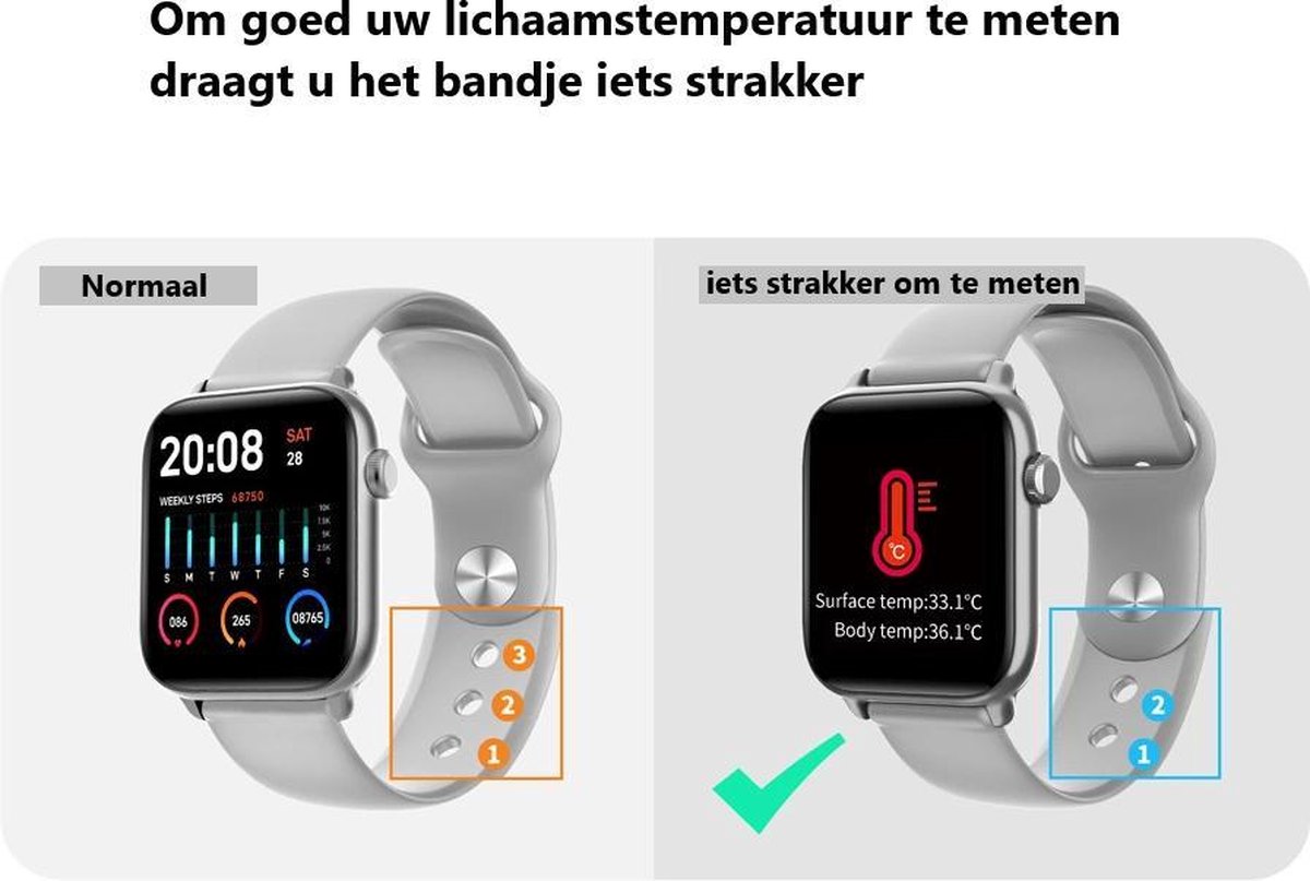 Belesy Thermo Pro Smartwatch Roze
