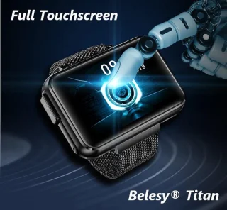Belesy TITAN Smartwatch Unisex Zilver Milanees Staal 1.3 inch