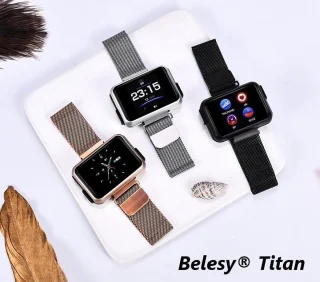 Belesy TITAN Smartwatch Unisex Zilver Milanees Staal 1.3 inch