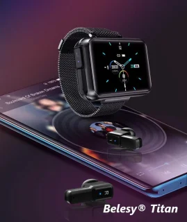 Belesy TITAN Smartwatch Unisex Zilver Milanees Staal 1.3 inch