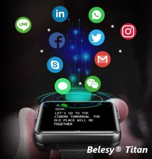Belesy TITAN Smartwatch Unisex Zilver Milanees Staal 1.3 inch