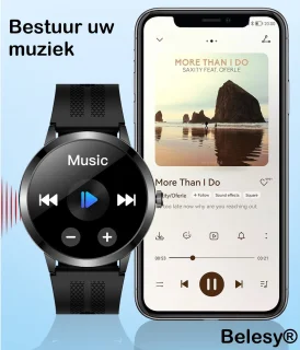 Belesy TREASURE Smartwatch Zwart 1.32 inch
