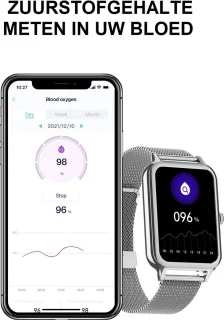 Belesy Valencia Smartwatch 1.47 inch AMOLED Zilver Milanees