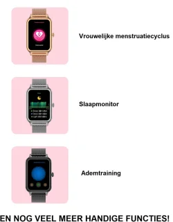 Belesy Valencia Smartwatch 1.47 inch AMOLED Zilver Milanees
