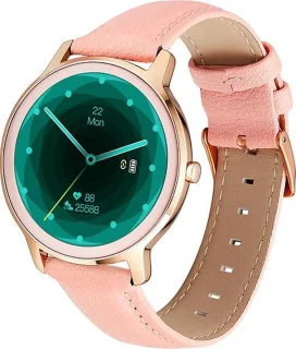 Belesy VENUS Smartwatch Dames Goud Leer Roze