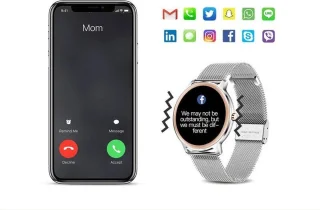 Belesy VENUS Smartwatch Dames Goud Leer Roze