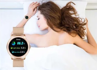 Belesy VENUS Smartwatch Dames Goud Leer Roze