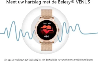 Belesy VENUS Smartwatch Dames Goud Leer Roze