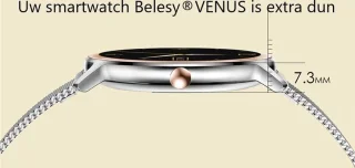 Belesy VENUS Smartwatch Dames Goud Leer Roze