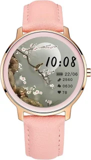 Belesy VENUS Smartwatch Dames Goud Leer Roze