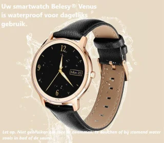 Belesy VENUS Smartwatch Dames Goud Leer Roze