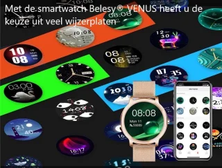 Belesy VENUS Smartwatch Dames Goud Leer Roze