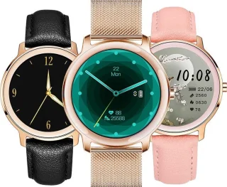 Belesy VENUS Smartwatch Dames Goud Leer Roze