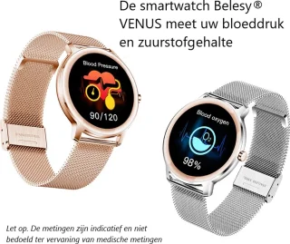 Belesy VENUS Smartwatch Dames Rose Goud