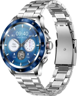 Belesy XTRA Smartwatch – Milanees band, zilveren kast, blauw