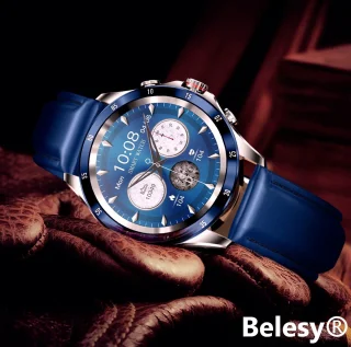 Belesy XTRA Smartwatch Zwart Leer