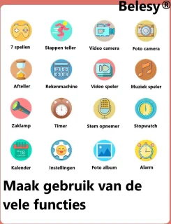 Belesy YOUTH Smartwatch Zwart Siliconen Kinderhorloge