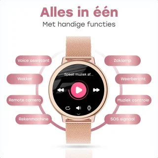 Bizoule Beleza Smartwatch Dames 40mm Rosé-Goud